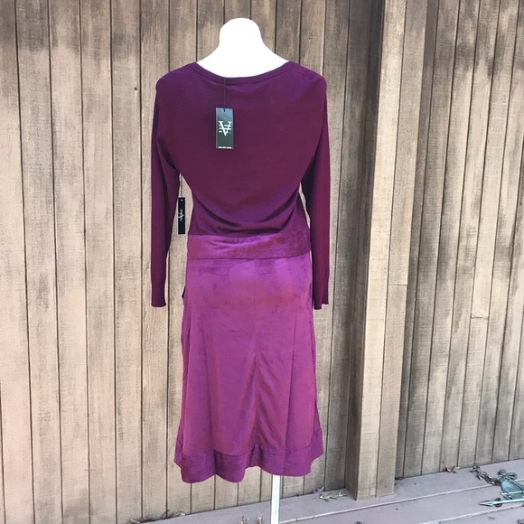 Vertigo NWT Burgundy Sweater Dress Drop Waist S - Picture 4 of 9